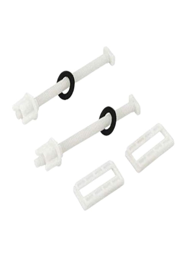 NEW WARE PVC Toilet Seat Cover Soft Closing Hinges Jqr & Sympolo Type | Square Ring 52 mm | White Replacement Hinges - Image 1
